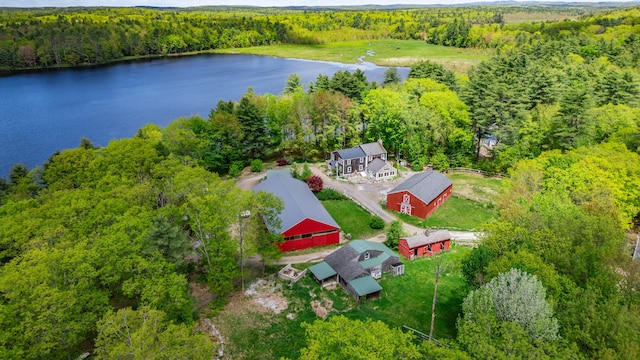 24 Cassella Dr, Jefferson, ME 04348 - aerial view of a heavily wooded area and a nearby body of water
