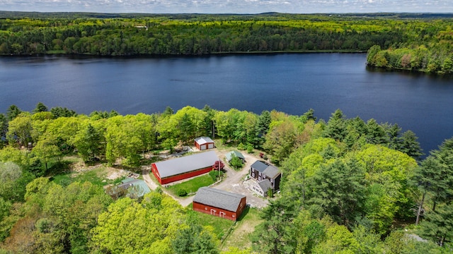 24 Cassella Dr, Jefferson, ME 04348 - view of subject property featuring a heavily wooded area and a large body of water