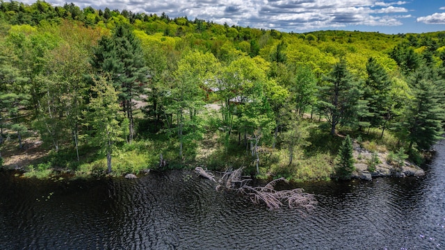 24 Cassella Dr, Jefferson, ME 04348 - drone / aerial view of a nearby body of water and a heavily wooded area