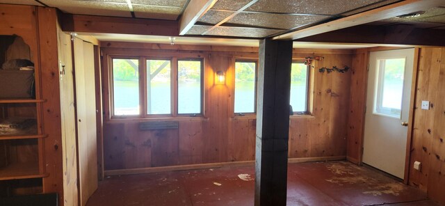 162 30th St, Shapleigh, ME 04076 - entrance foyer with plenty of natural light and wooden walls