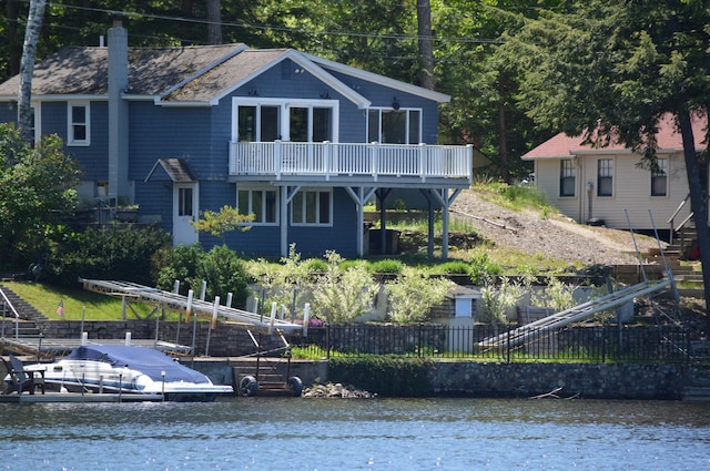 162 30th St, Shapleigh, ME 04076 - back of house featuring a water view