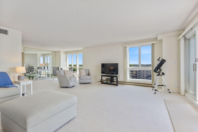 31 E Grand Ave Unit 80, Old Orchard Beach, ME 04064 - carpeted living room with a textured ceiling