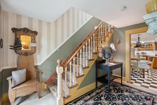 62 Blackswoods Rd, Franklin, ME 04634 - staircase with baseboards