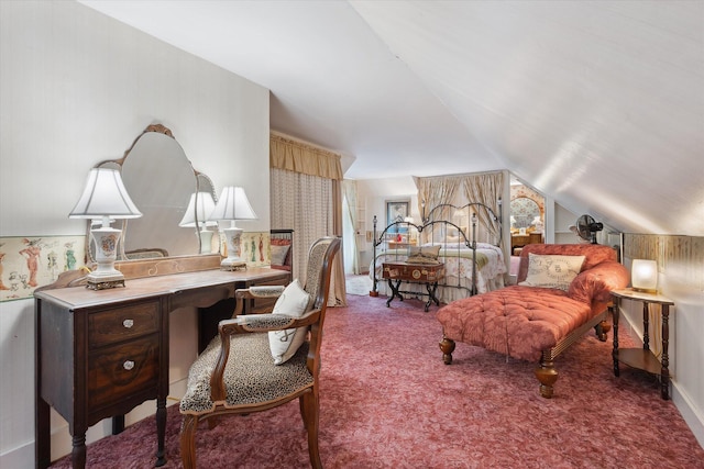 62 Blackswoods Rd, Franklin, ME 04634 - bedroom featuring carpet and vaulted ceiling