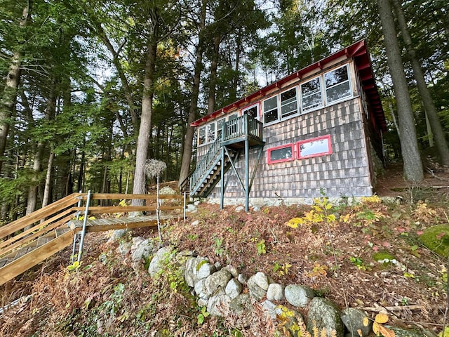 63 Naples Rd, Harrison, ME 04040 - view of front of home featuring stairs and a deck