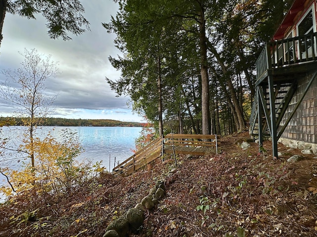 63 Naples Rd, Harrison, ME 04040 - water view with stairway