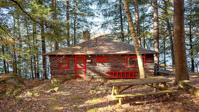63 Naples Rd, Harrison, ME 04040 - chalet / cabin featuring a chimney