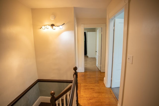 28 Pier St, Bangor, ME 04401 - hall featuring wood finished floors, an upstairs landing, and baseboards
