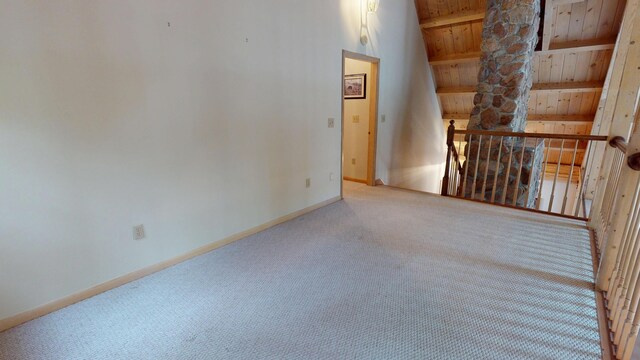 129 Maple Shore Ln, Stetson, ME 04488 - carpeted spare room with wooden ceiling and baseboards
