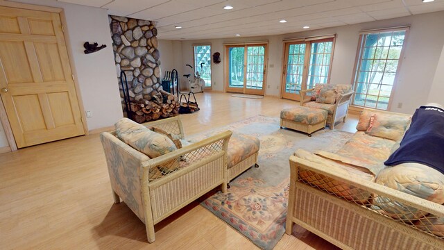 129 Maple Shore Ln, Stetson, ME 04488 - living area with wood finished floors and recessed lighting