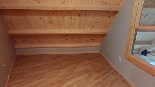 129 Maple Shore Ln, Stetson, ME 04488 - bonus room with wooden ceiling, baseboards, and light wood-type flooring