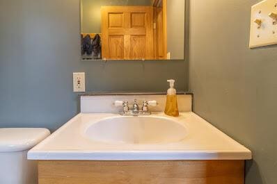 303 Williams Rd, Bradford, ME 04410 - bathroom with vanity and toilet