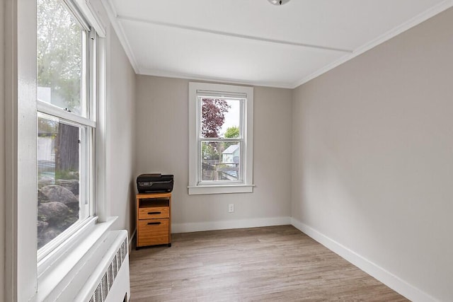 20 Donald St, Waterville, ME 04901 - spare room with crown molding, light wood finished floors, and baseboards
