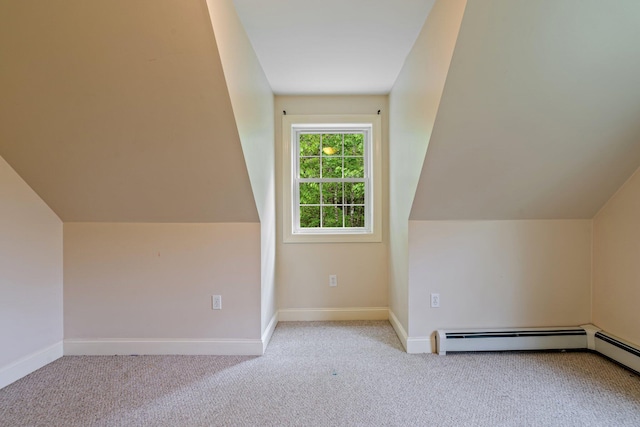 15 Convene Rd, Sebago, ME 04029 - bonus room featuring carpet floors, baseboard heating, baseboards, and vaulted ceiling