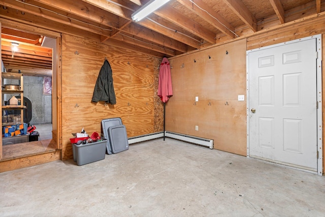 15 Convene Rd, Sebago, ME 04029 - unfinished below grade area featuring baseboard heating