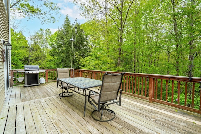 15 Convene Rd, Sebago, ME 04029 - deck featuring outdoor dining space and grilling area