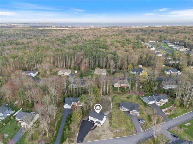 12 Casey Ln, Old Orchard Beach, ME 04064 - aerial view of property and surrounding area featuring a forest and nearby suburban area