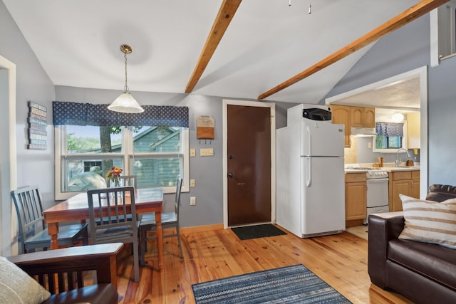 29 Island Pond Rd, Leeds, ME 04263 - dining area featuring light wood-style floors and baseboards