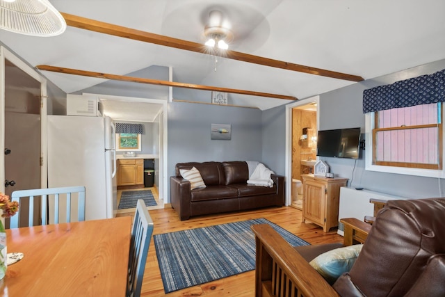 29 Island Pond Rd, Leeds, ME 04263 - living room featuring light wood-type flooring and a ceiling fan