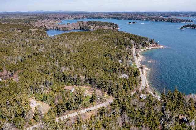 463 Martin Point Rd, Friendship, ME 04547 - aerial view of property's location featuring a heavily wooded area and a large body of water