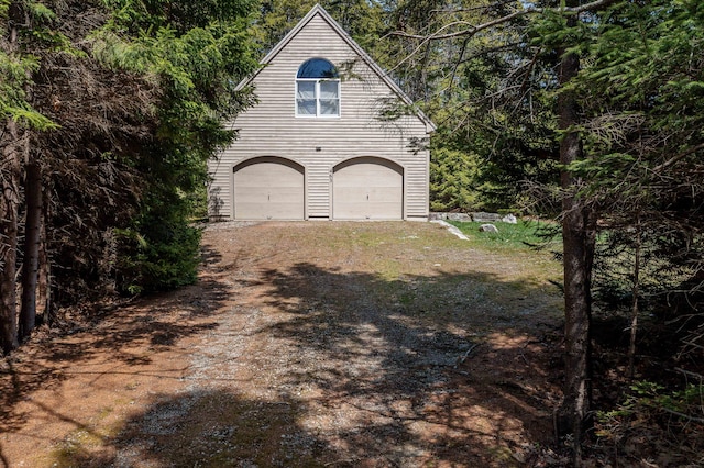 463 Martin Point Rd, Friendship, ME 04547 - garage featuring dirt driveway