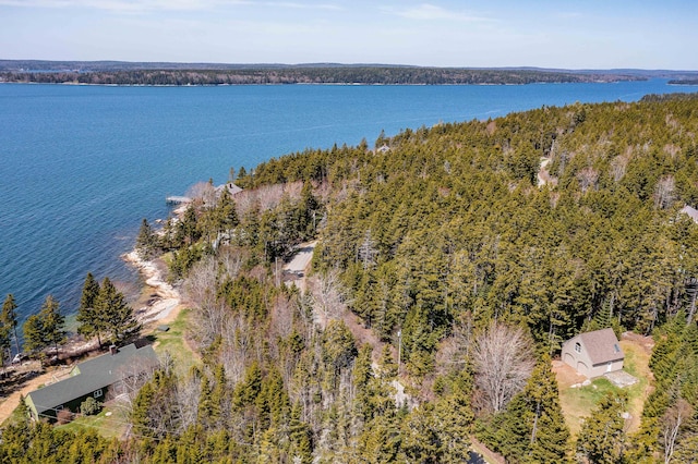 463 Martin Point Rd, Friendship, ME 04547 - drone / aerial view of a heavily wooded area and a large body of water