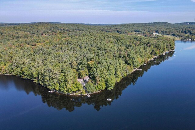 85 Provost Rd, Jefferson, ME 04348 - aerial overview of property's location with a heavily wooded area and a nearby body of water