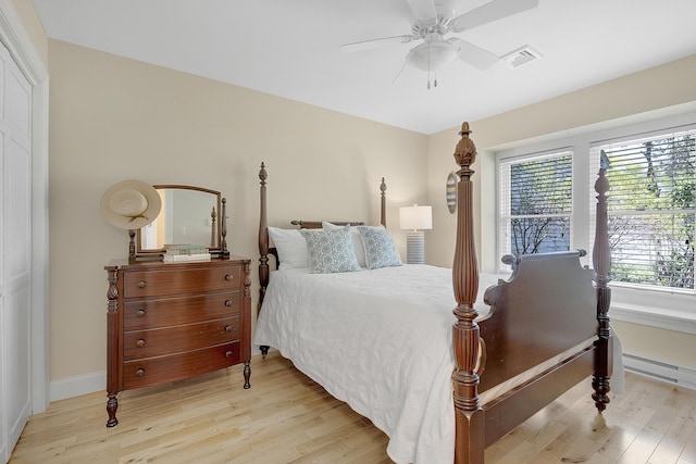 65 Pine Point Rd Unit 12, Scarborough, ME 04074 - bedroom featuring light wood-style floors, baseboards, and a ceiling fan