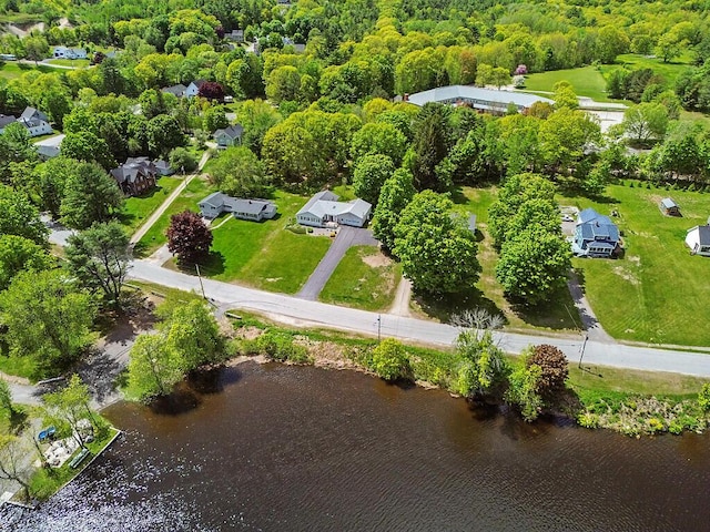 95 Riverview Dr, Gardiner, ME 04345 - bird's eye view of a nearby body of water and a heavily wooded area