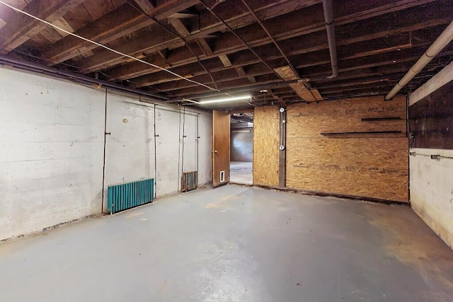 95 Riverview Dr, Gardiner, ME 04345 - unfinished basement with radiator