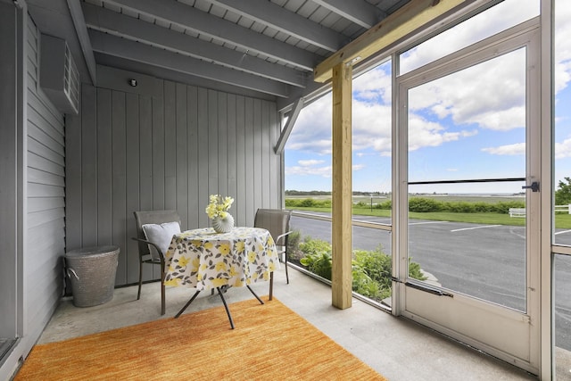 1801 Post Rd Unit 144, Wells, ME 04090 - sunroom / solarium featuring beamed ceiling
