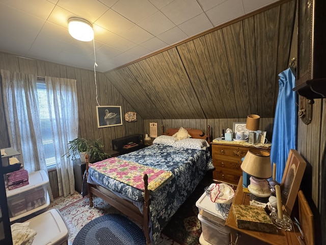 41 S Main St, Guilford, ME 04443 - bedroom with wood walls and lofted ceiling