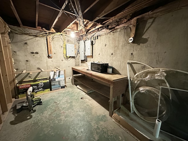 5 Grant Rd, Saint Albans, ME 04971 - unfinished below grade area with a workshop area and electric panel