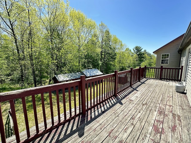 5 Grant Rd, Saint Albans, ME 04971 - wooden terrace with a yard