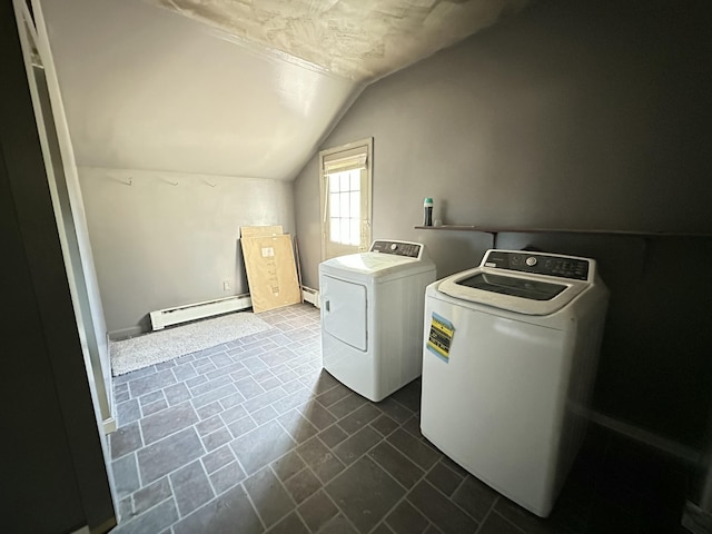 5 Grant Rd, Saint Albans, ME 04971 - washroom with a baseboard radiator and separate washer and dryer
