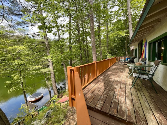 55 Sandy Bottom Rd, Turner, ME 04282 - deck featuring a water view