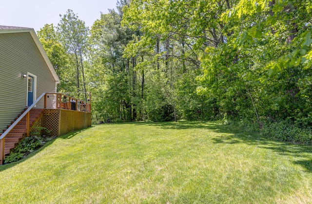 13 Daggett St, Portland, ME 04103 - view of grassy yard with a wooden deck