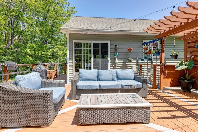 13 Daggett St, Portland, ME 04103 - wooden deck featuring an outdoor hangout area