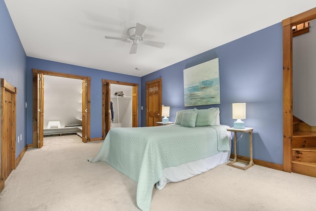 58 Josiah Norton Rd, York, ME 03902 - bedroom with carpet, baseboards, ceiling fan, and a closet