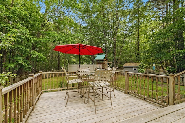 58 Josiah Norton Rd, York, ME 03902 - wooden terrace with outdoor dining space
