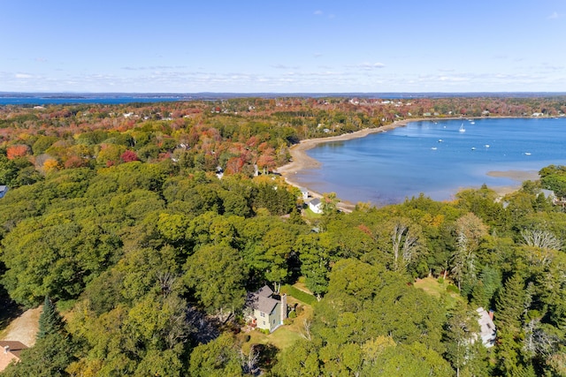 23 Stovers Point Rd, Harpswell, ME 04079 - aerial overview of property's location featuring a forest and a large body of water