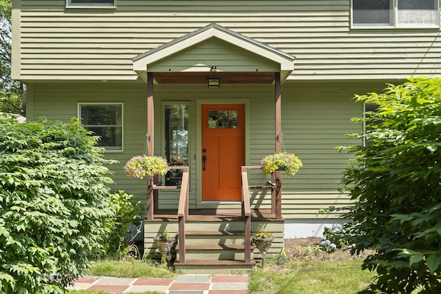 23 Stovers Point Rd, Harpswell, ME 04079 - view of exterior entry featuring covered porch