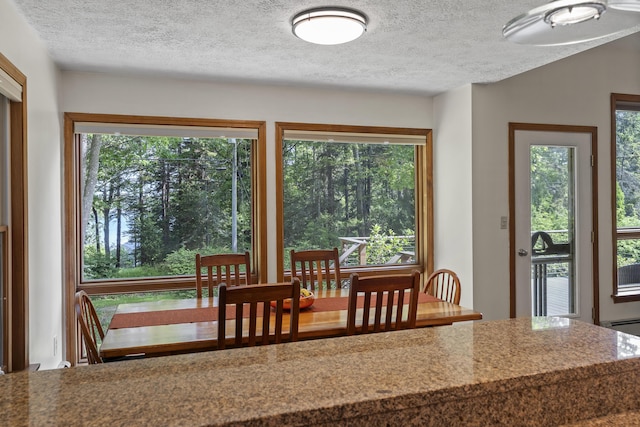 23 Stovers Point Rd, Harpswell, ME 04079 - dining area with a textured ceiling