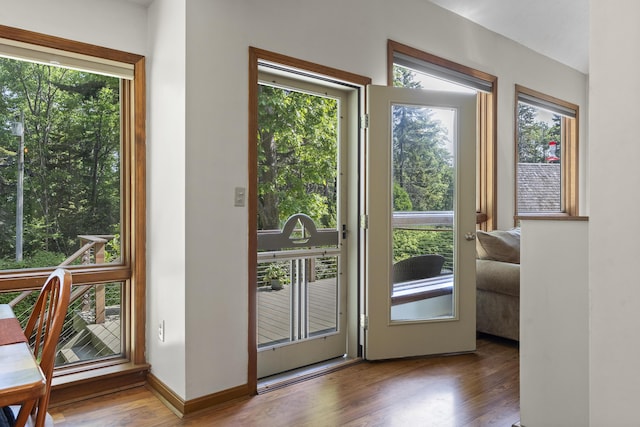 23 Stovers Point Rd, Harpswell, ME 04079 - entryway featuring healthy amount of natural light and wood finished floors
