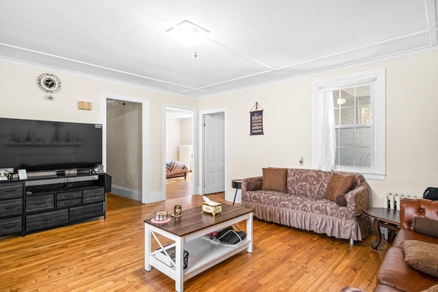 6 Winter St, Augusta, ME 04330 - living room with light wood finished floors and crown molding