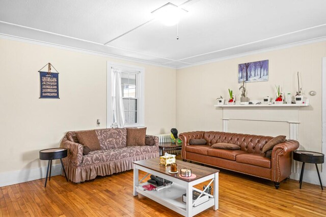 6 Winter St, Augusta, ME 04330 - living area with wood finished floors, crown molding, and baseboards