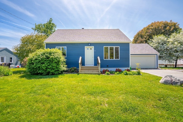 94 Thompson St, South Portland, ME 04106 - bungalow-style house featuring a front lawn, a garage, and a shingled roof