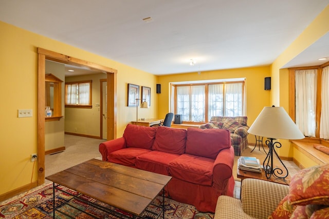 35 Viking Village Rd, Newry, ME 04261 - living area with baseboards, carpet floors, and an office area