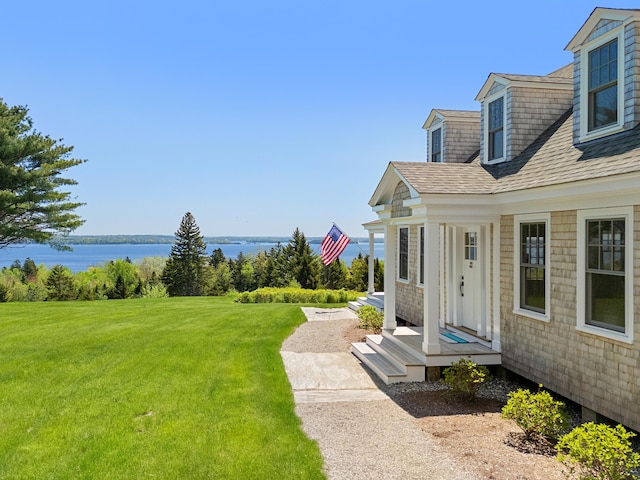 286 Atlantic Hwy, Northport, ME 04849 - view of grassy yard with a water view