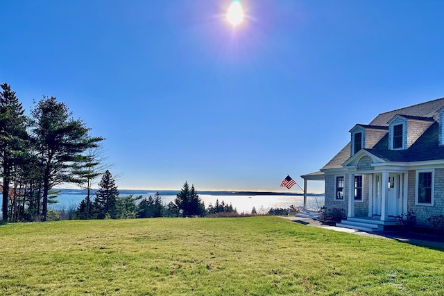 286 Atlantic Hwy, Northport, ME 04849 - view of grassy yard featuring a water view